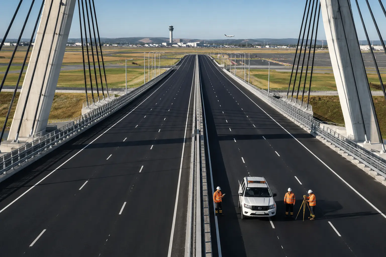 New asphalt highway, bridge and airport infrastructure using performance bitumen