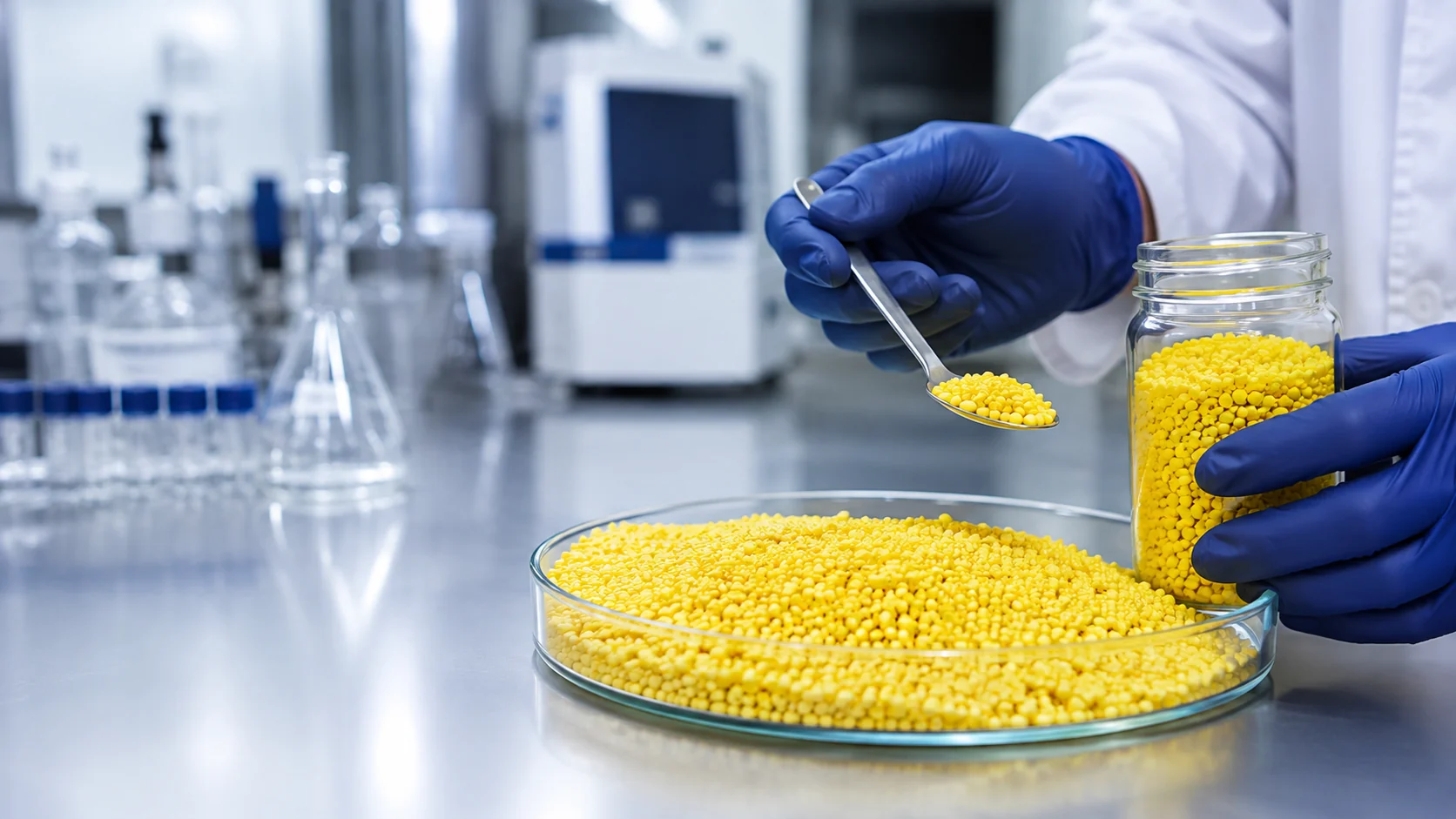 Sulfur Laboratory quality control of granular sulfur samples