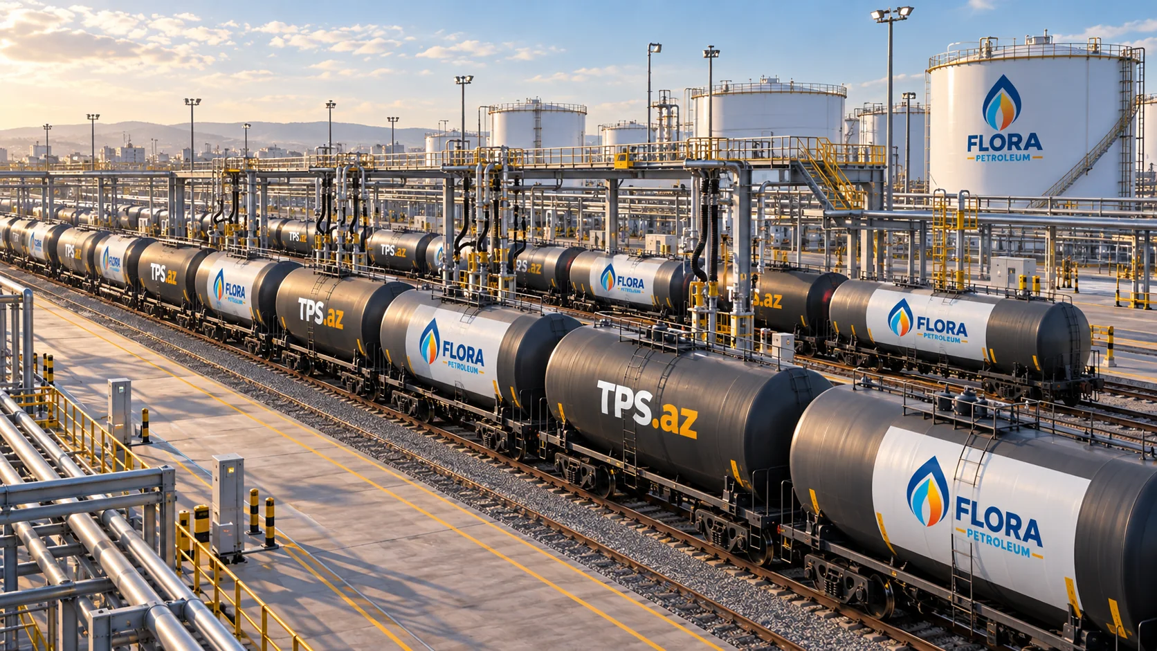 Diesel Shipments from Azerbaijan to Central Asia | K5, K4, K3 Wagon yard prepared for dispatch — AI-generated representative image