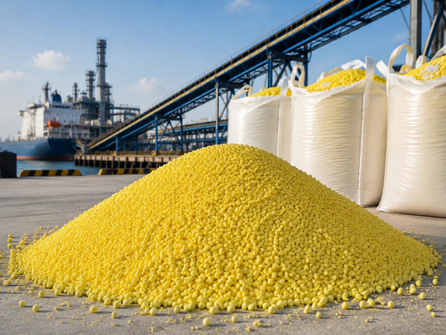 Granular sulfur for industrial and fertilizer production