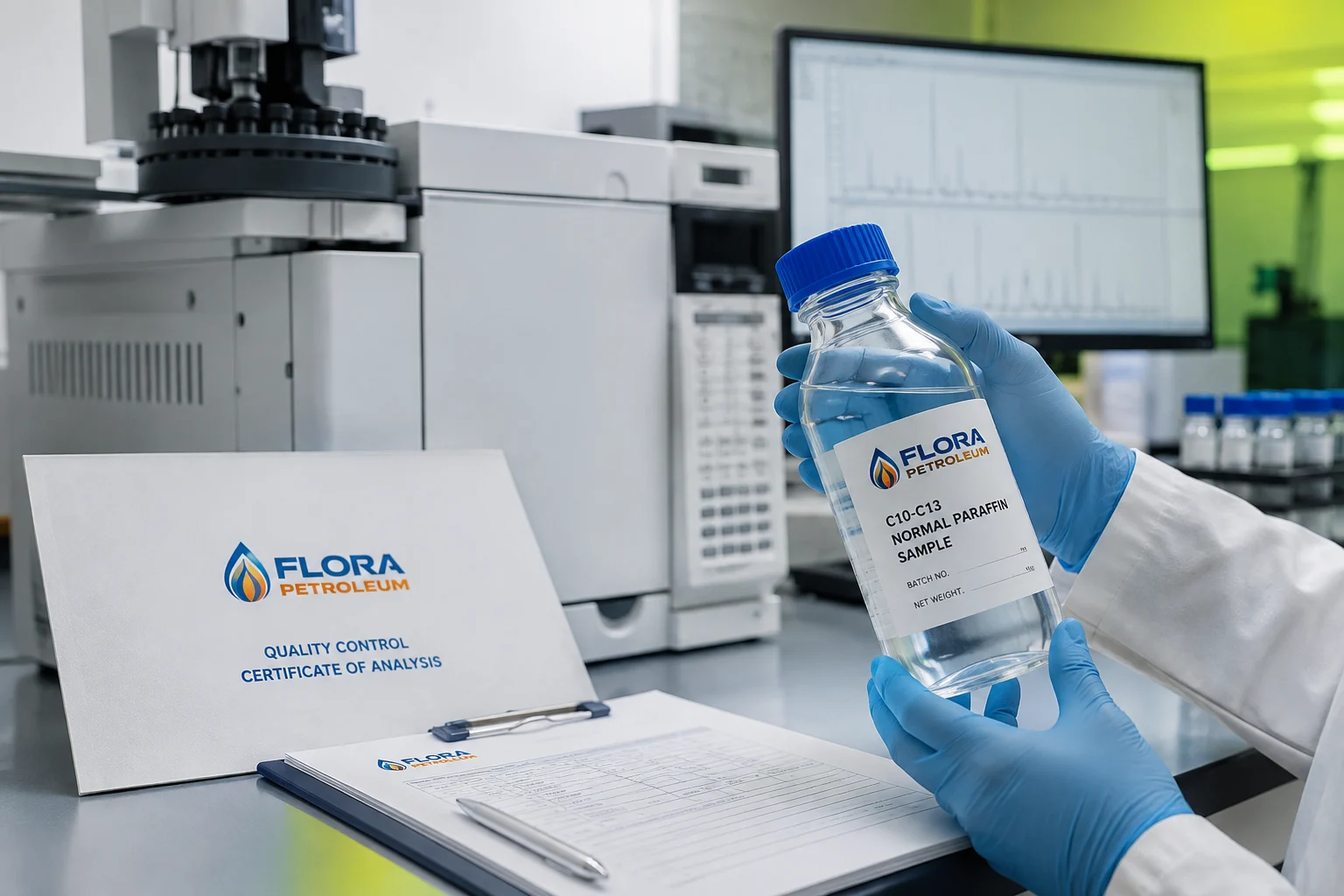 N-Paraffin C10-C13 Supplier | FloraPetroleum FloraPetroleum N-Paraffin quality control laboratory and certificate of analysis